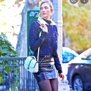 ZARA DENIM JACKET WITH FLEECE COLLAR NWT